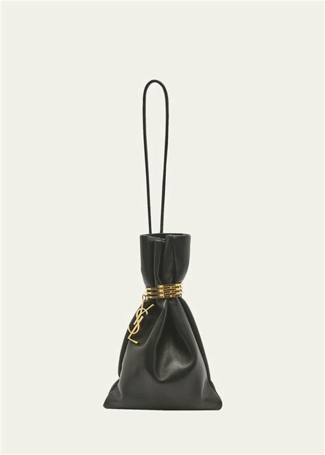 lambskin leather ysl monogram evening pouch|Evening pouch in lambskin .